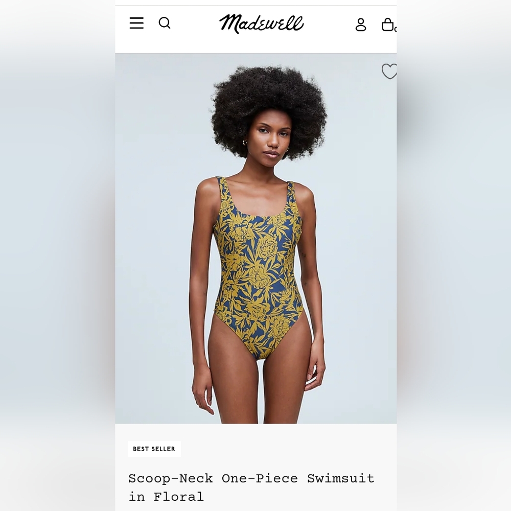 NWT Madewell scoop-neck one-piece swimsuit